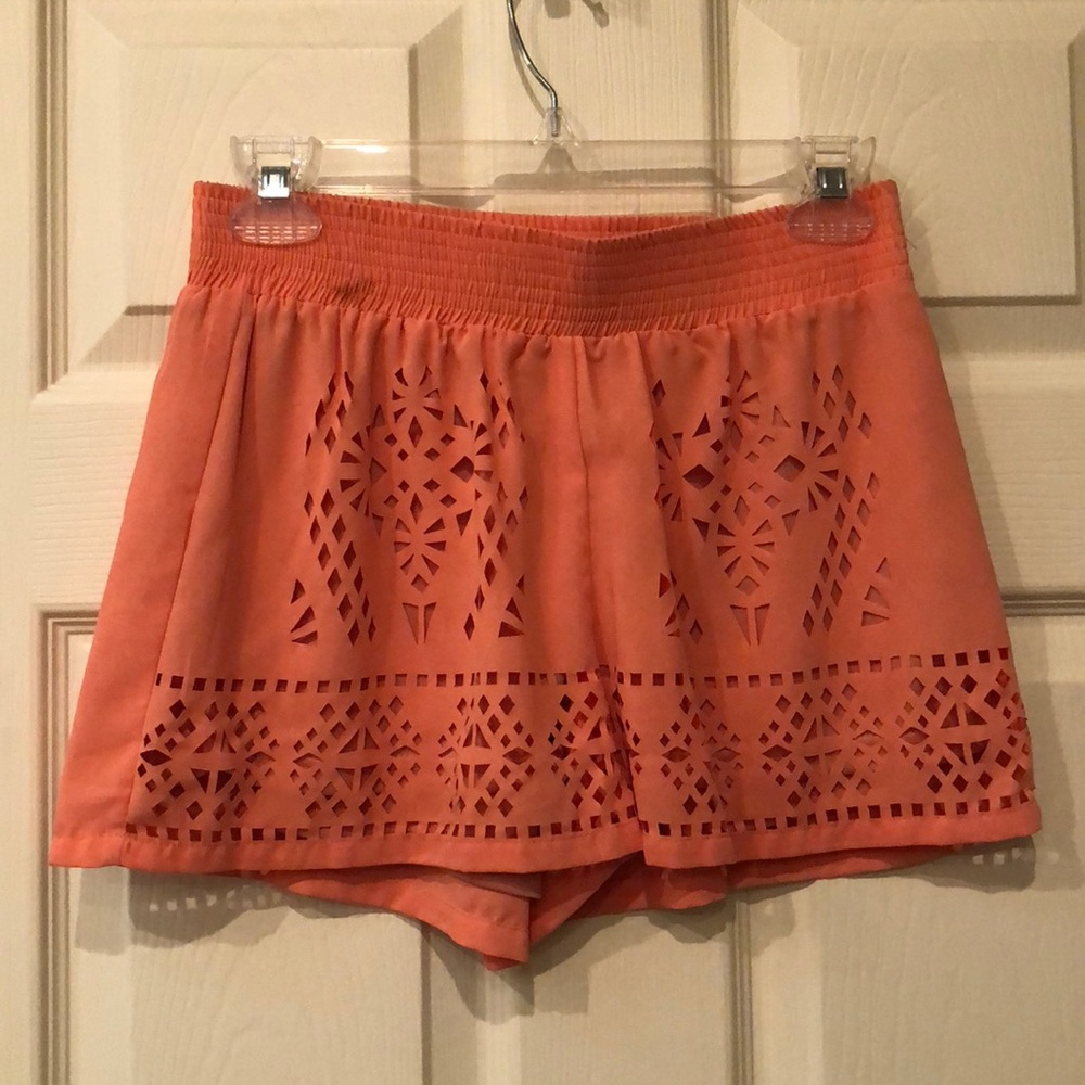 Peach colored shorts